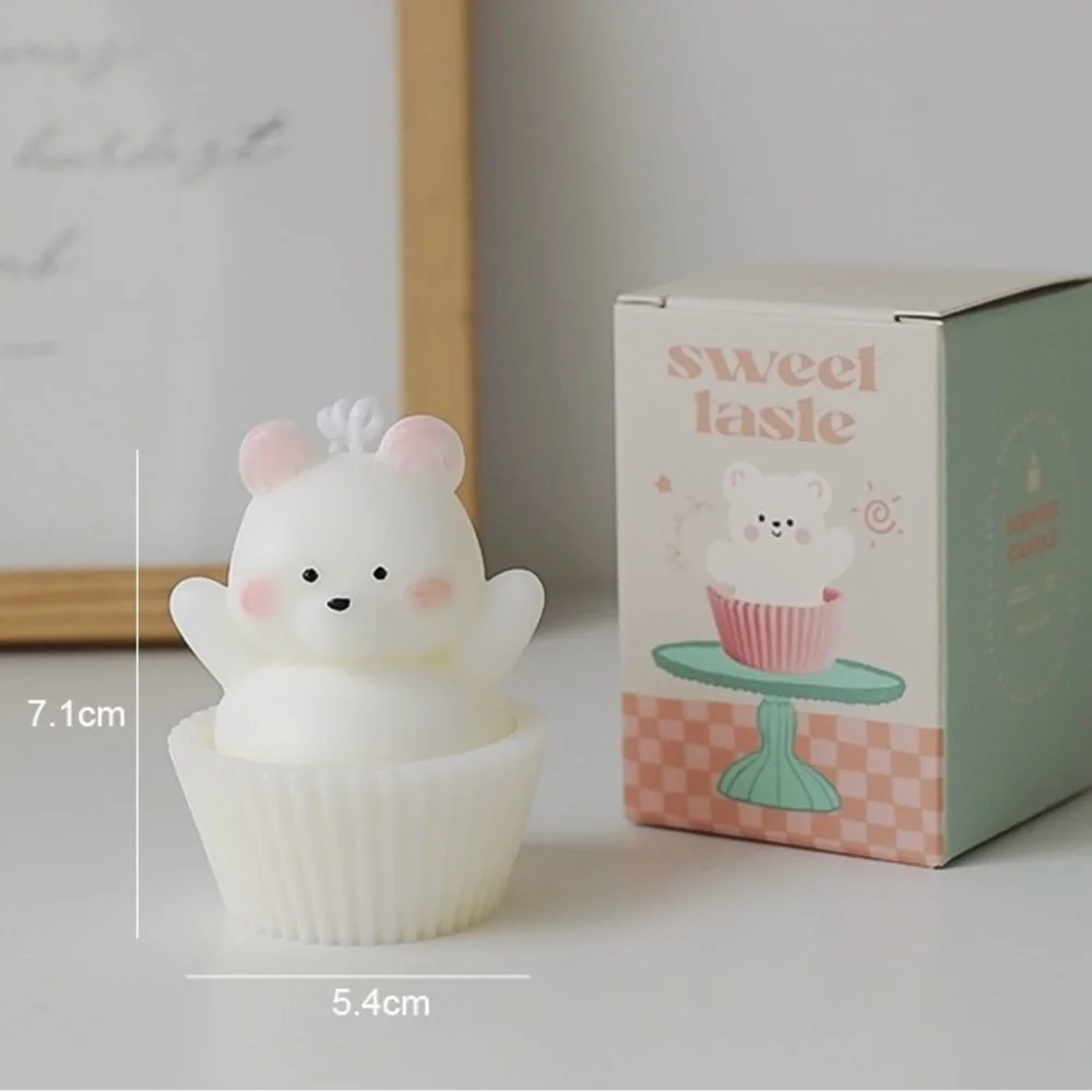 Cute Bear Cupcake Candle